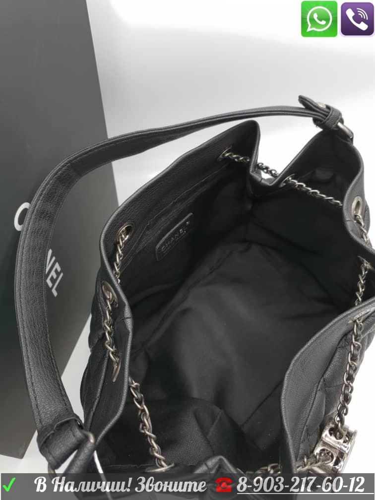 Сумка с застежкой на шнурках Chanel шанель Черная - фото 7 - id-p99197579