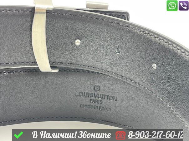 Ремень Louis Vuitton LV Initiales крокодиловый черный - фото 10 - id-p99213815