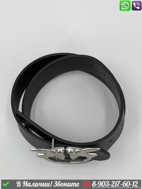 Ремень Pinko кожаный черный с серебрянной птицей - фото 3 - id-p99211864
