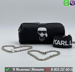 Клатч Karl Lagerfeld черный круглый тканевый