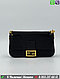 Сумка Fendi Baguette черная с желтым подкладом, фото 4