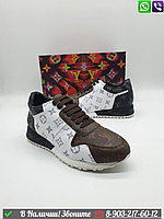 Кроссовки Louis Vuitton LV Run Away белые с коричневым носком