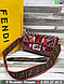 Сумка Fendi Baguette тканевая Фенди коричневая, фото 3
