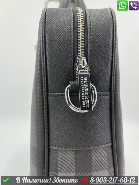 Портфель Burberry серый в клетку - фото 5 - id-p99211911