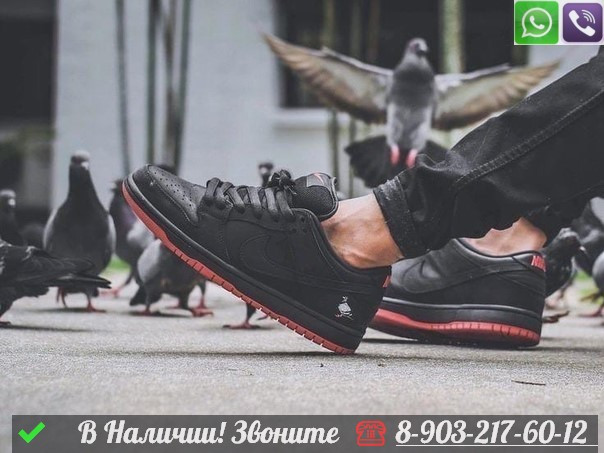 Кроссовки Nike SB Dunk Low черные - фото 1 - id-p99214824