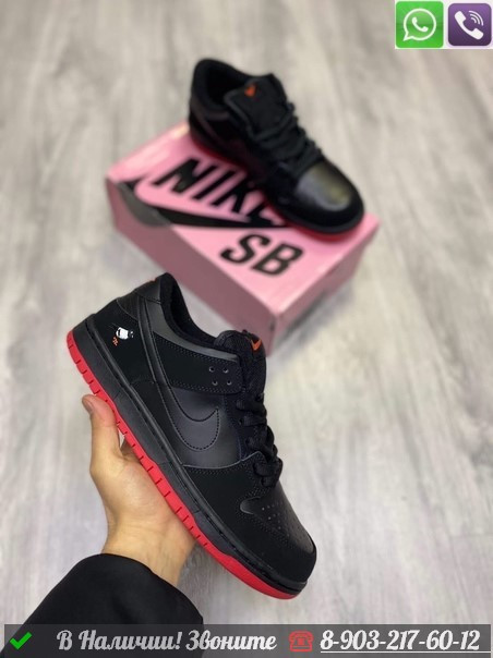 Кроссовки Nike SB Dunk Low черные - фото 5 - id-p99214824