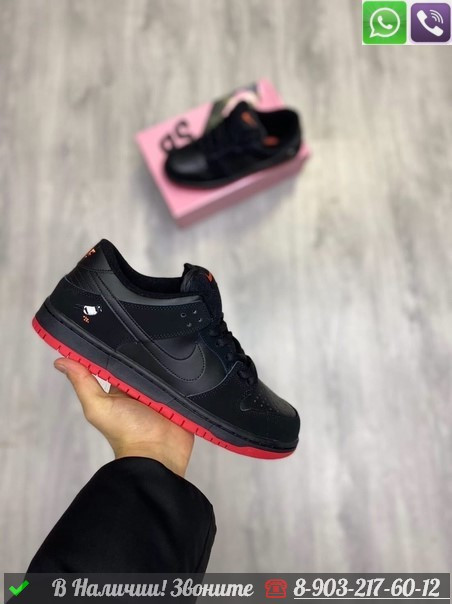 Кроссовки Nike SB Dunk Low черные - фото 9 - id-p99214824