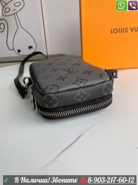Louis Vuitton маленькая сумка через плечо в серую букву - фото 9 - id-p99208061