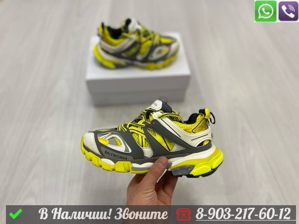 Кроссовки Balenciaga Track желтые - фото 7 - id-p99214863