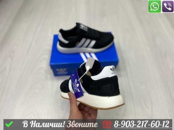 Кроссовки Adidas Iniki Runner Vista Black черные - фото 3 - id-p99214868