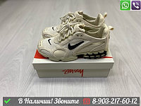 Кроссовки Nike Air Zoom Spiridon Caged x Stussy Fossil молочные