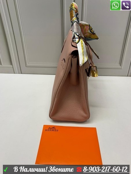 Сумка Hermes Kelly пудровая - фото 8 - id-p99203320