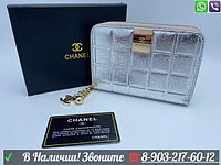 Кошелек Chanel с отделением для прав Серебристый