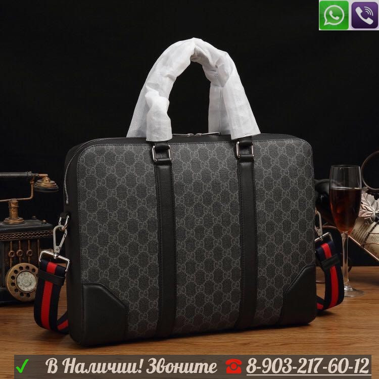 Портфель Gucci GG Supreme черный - фото 1 - id-p99210038
