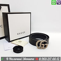 Ремень Gucci черный Серебристый