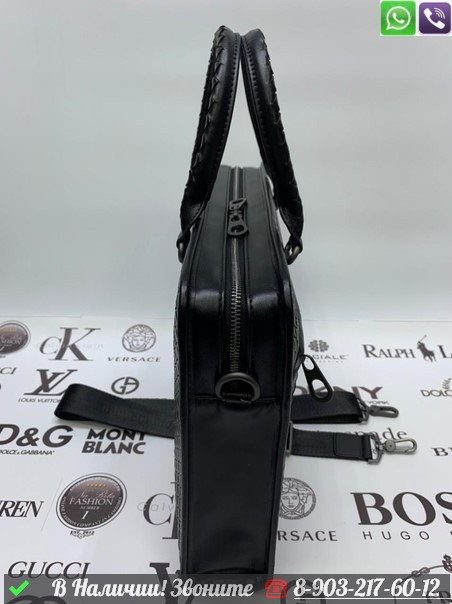 Портфель Bottega Veneta кожаный черный - фото 4 - id-p99213972