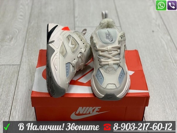 Зимние кроссовки Nike M2K Tekno бежевые - фото 5 - id-p99211057