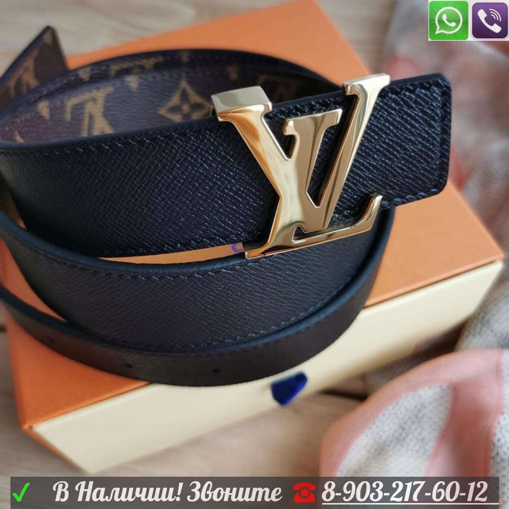 Ремень Louis Vuitton LV Initiales черный - фото 3 - id-p99209698