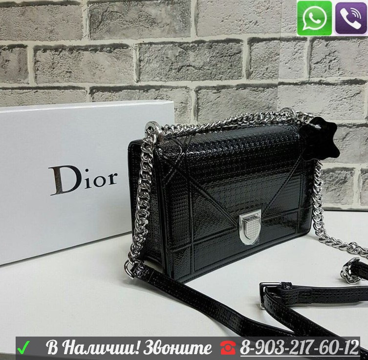 Сумка Christian Dior CD Diorama Лаковый клатч Бордовый - фото 5 - id-p99225703