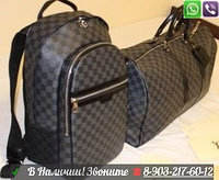 Сумка Louis Vuitton Keepal Дорожная LV серая Черная Коричневый в шашку