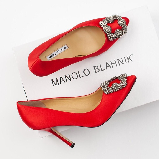 Туфли Manolo Blahnik Hangisi Серебряный - фото 7 - id-p99226626