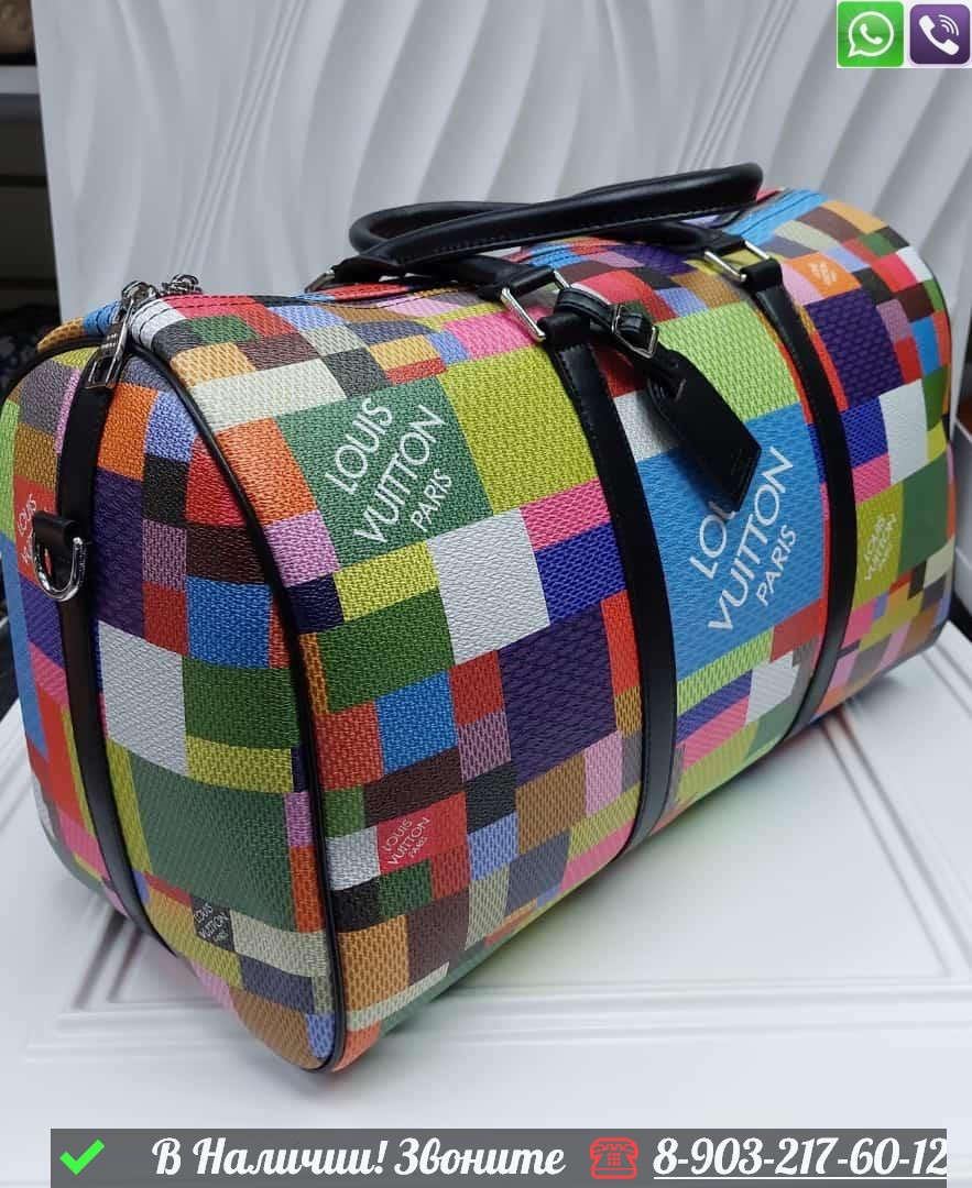 Дорожная сумка Louis Vuitton Keepall c большими квадратами - фото 2 - id-p99229416