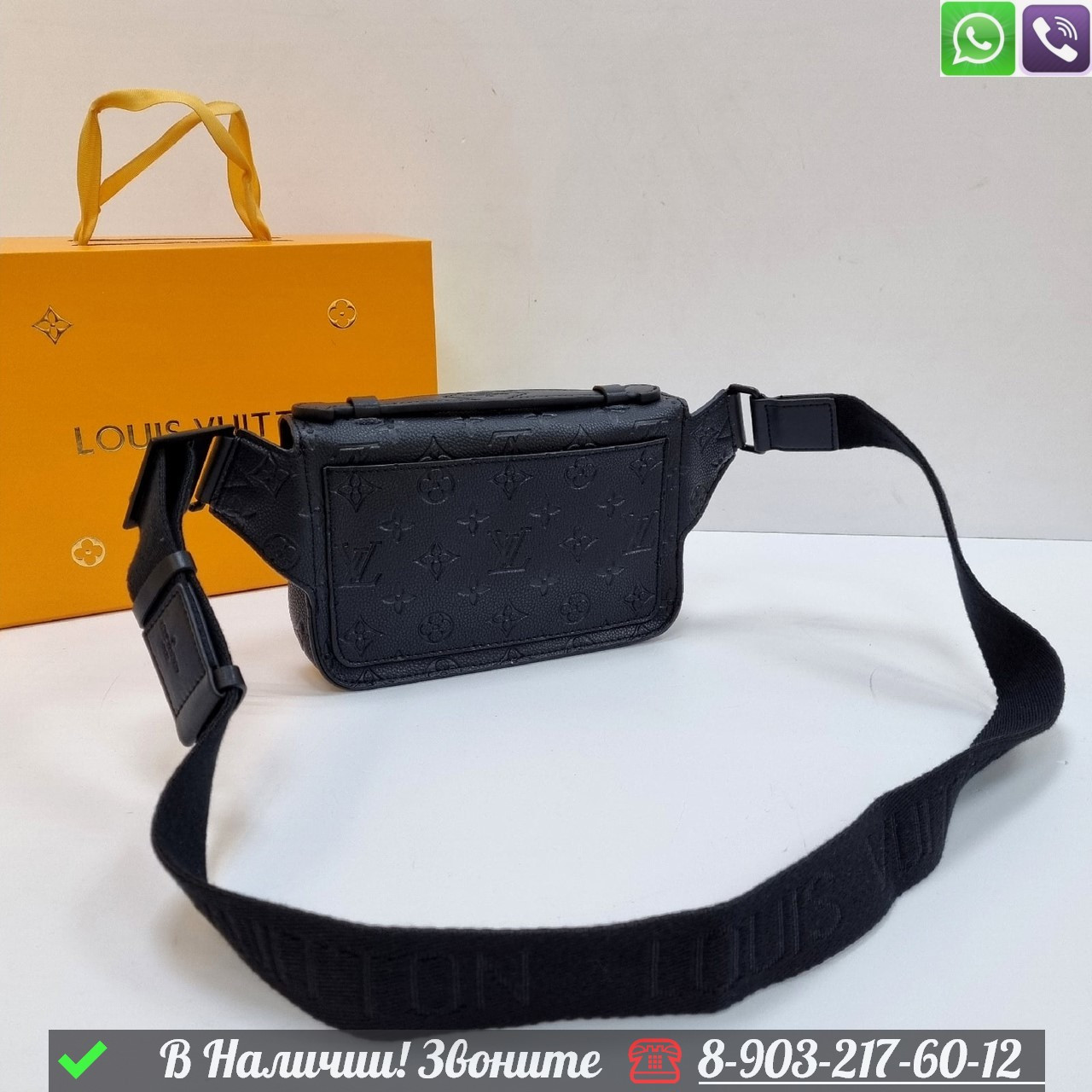 Сумка слинг Louis Vuitton Sling s-lock черная - фото 2 - id-p99230450
