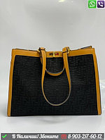 Сумка Fendi Peekaboo X Tote тканевая Песочный