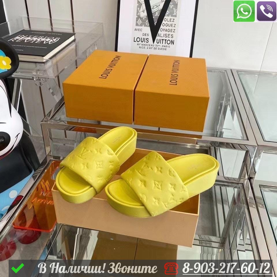 Шлепанцы Louis Vuitton желтые - фото 3 - id-p99231489