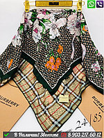 Платок Burberry с цветами Черный