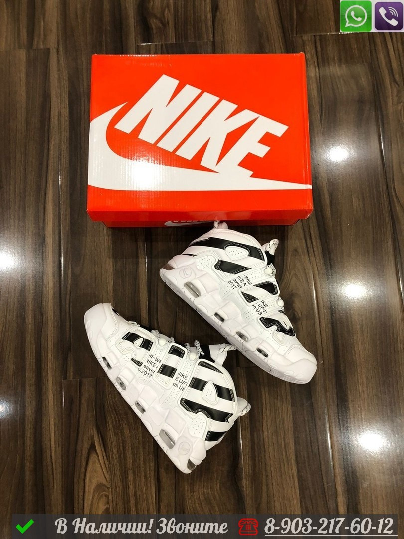 Кроссовки Nike Air More Uptempo 96 White Black белые - фото 3 - id-p99233491