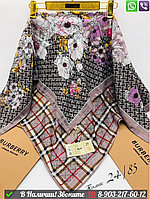 Платок Burberry шерстяной с цветочным узором Коричневый
