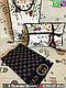 Мужской шарф Gucci Гуччи серый черный с логотипом, фото 3