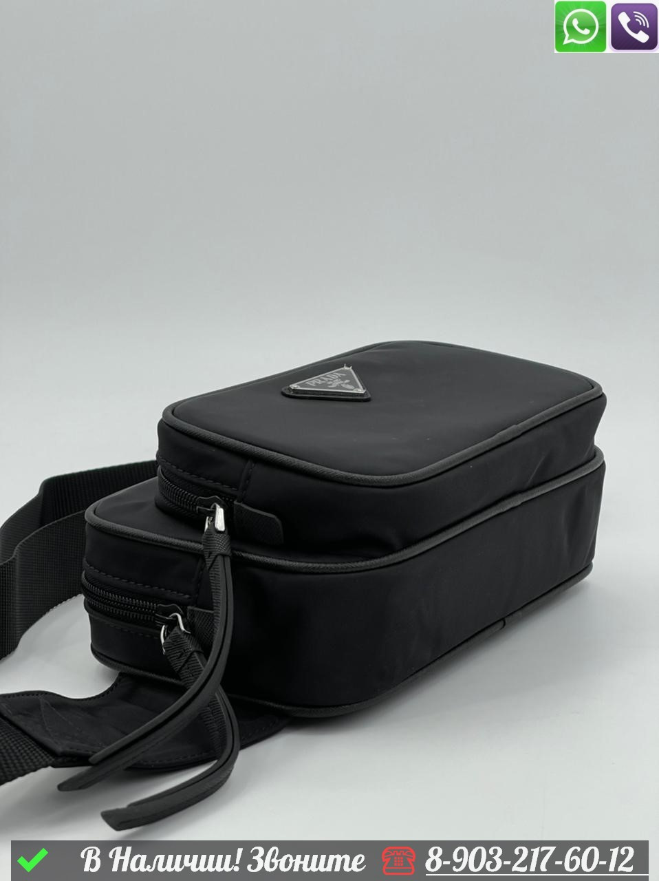 Поясная сумка Prada черная - фото 3 - id-p99227583