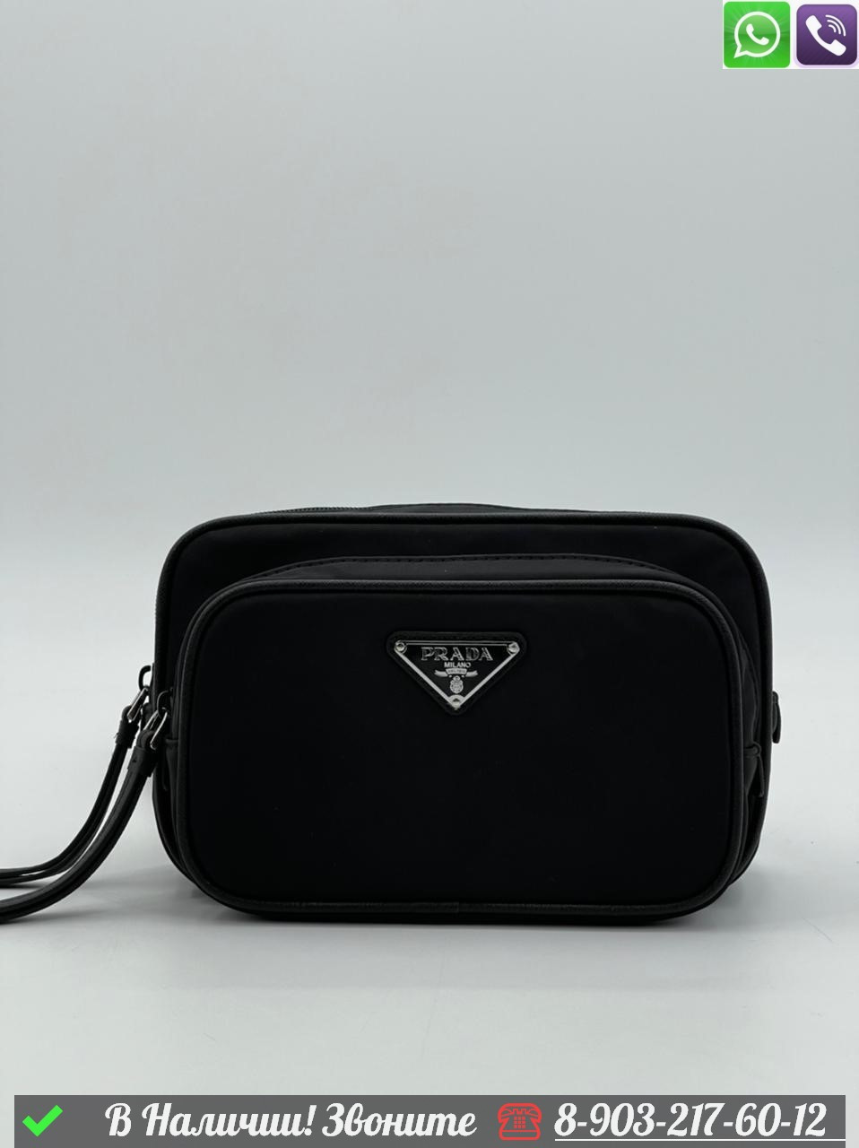 Поясная сумка Prada черная - фото 6 - id-p99227583