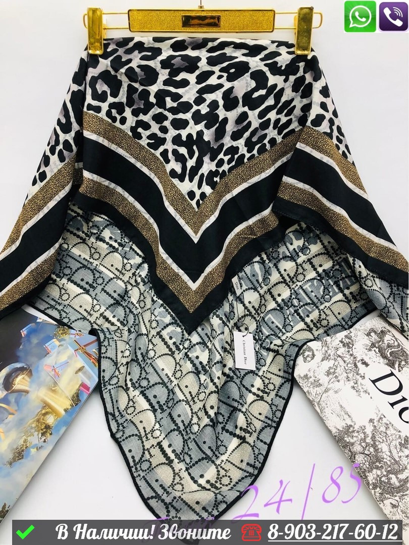 Платок Dior с леопардовым узором - фото 8 - id-p99232520