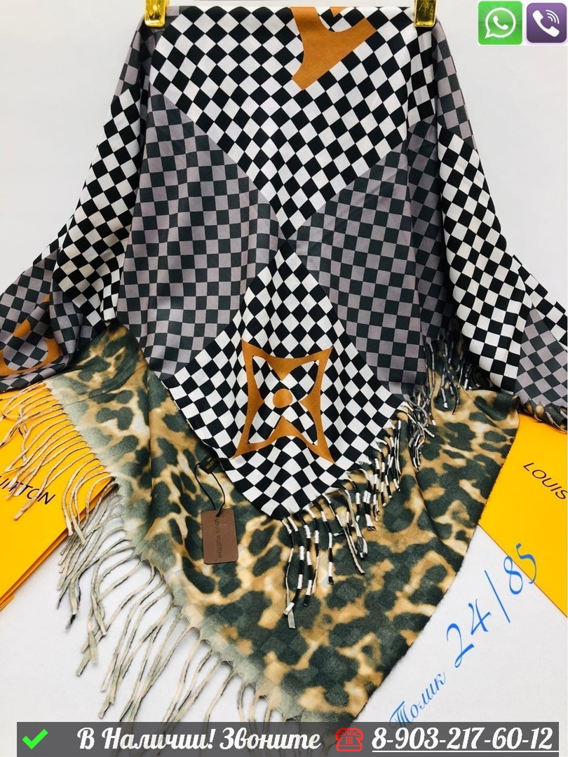 Платок Louis Vuitton шерстяной с геометрическим узором - фото 6 - id-p99233529