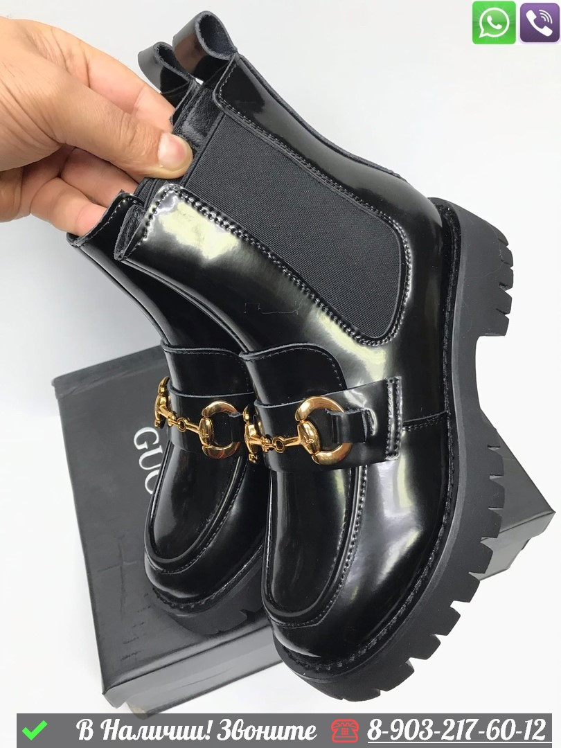 Ботинки Gucci черные - фото 6 - id-p99231536