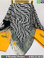 Платок Fendi шерстяной с логотипом Белый