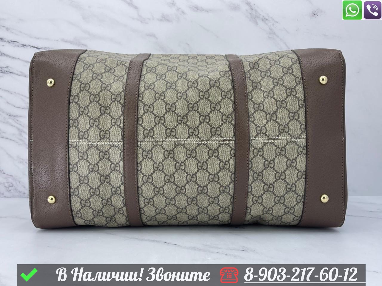 Дорожная сумка Gucci с логотипом - фото 6 - id-p99229547