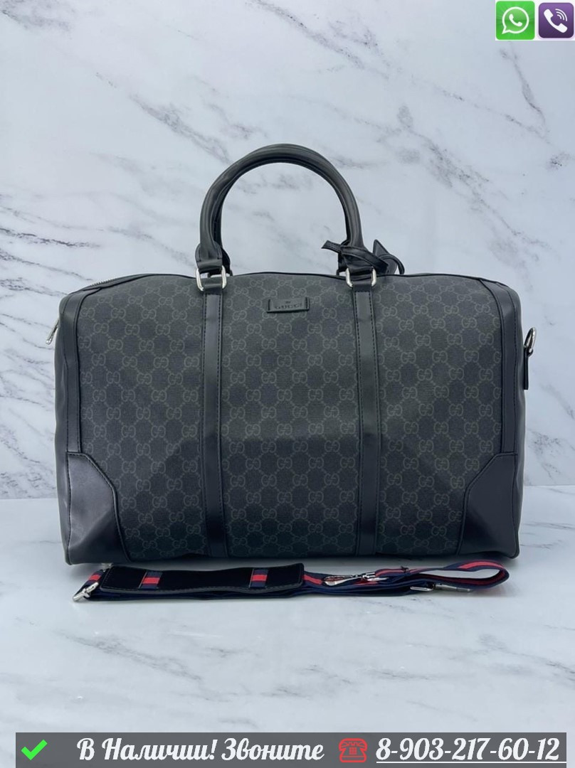 Дорожная сумка Gucci с логотипом - фото 10 - id-p99229547