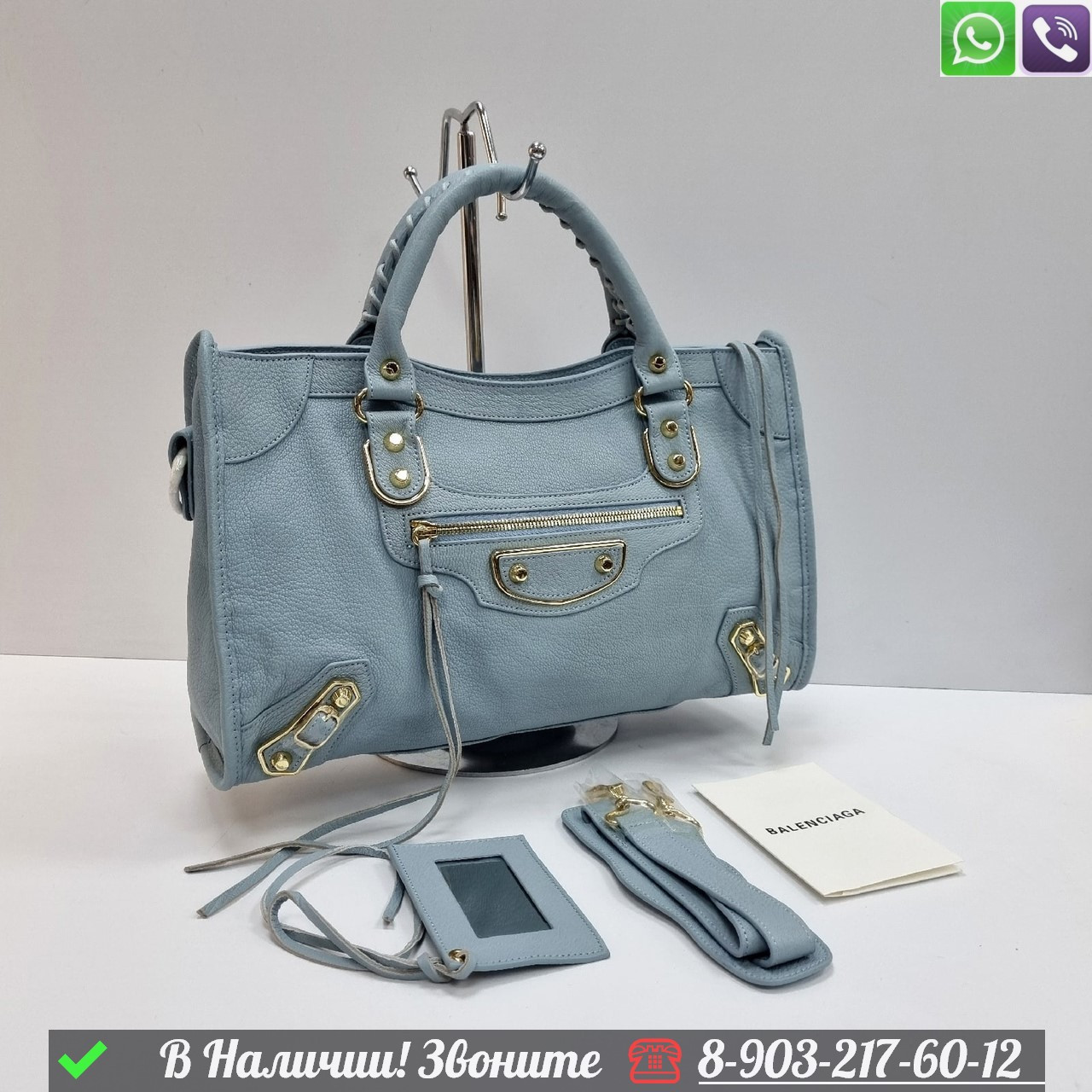 Сумка Balenciaga Neo Classic Пудровый - фото 6 - id-p99230592