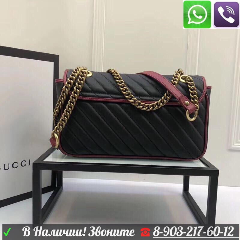 Сумка Gucci Marmont Chevron Гуччи клатч - фото 5 - id-p99226003