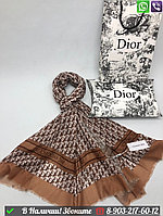 Палантин Dior с логотипом Коричневый
