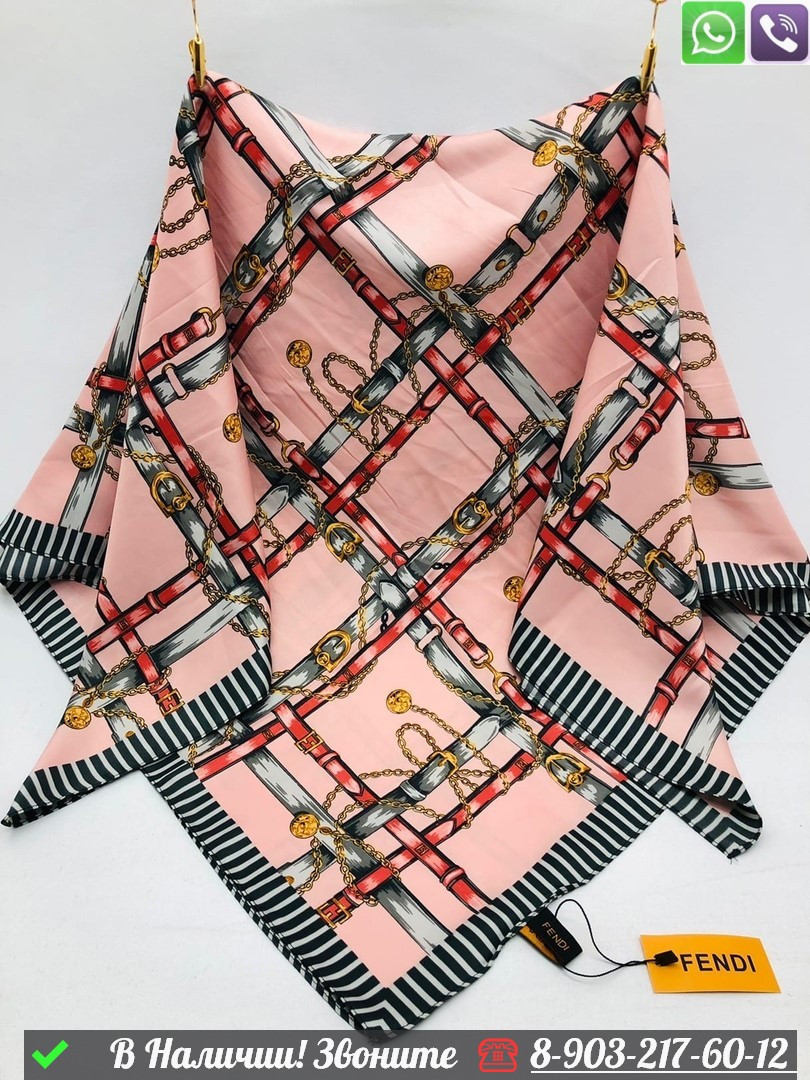 Платок Fendi шелковый с геометрическим принтом - фото 10 - id-p99233596