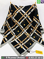 Платок Fendi шелковый с геометрическим принтом Черный
