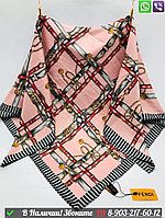 Платок Fendi шелковый с геометрическим принтом Розовый
