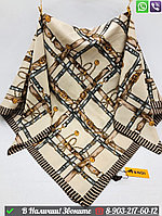 Платок Fendi шелковый с геометрическим принтом Белый