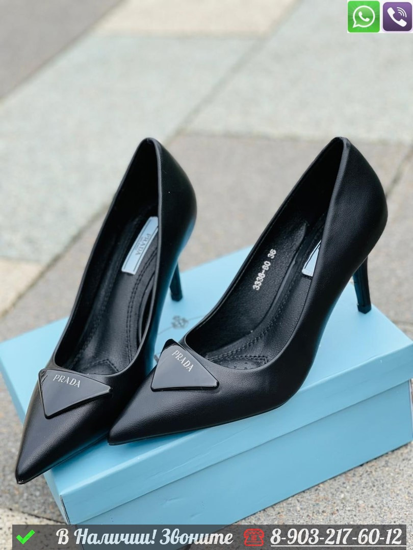 Туфли Prada кожаные черные - фото 5 - id-p99231607