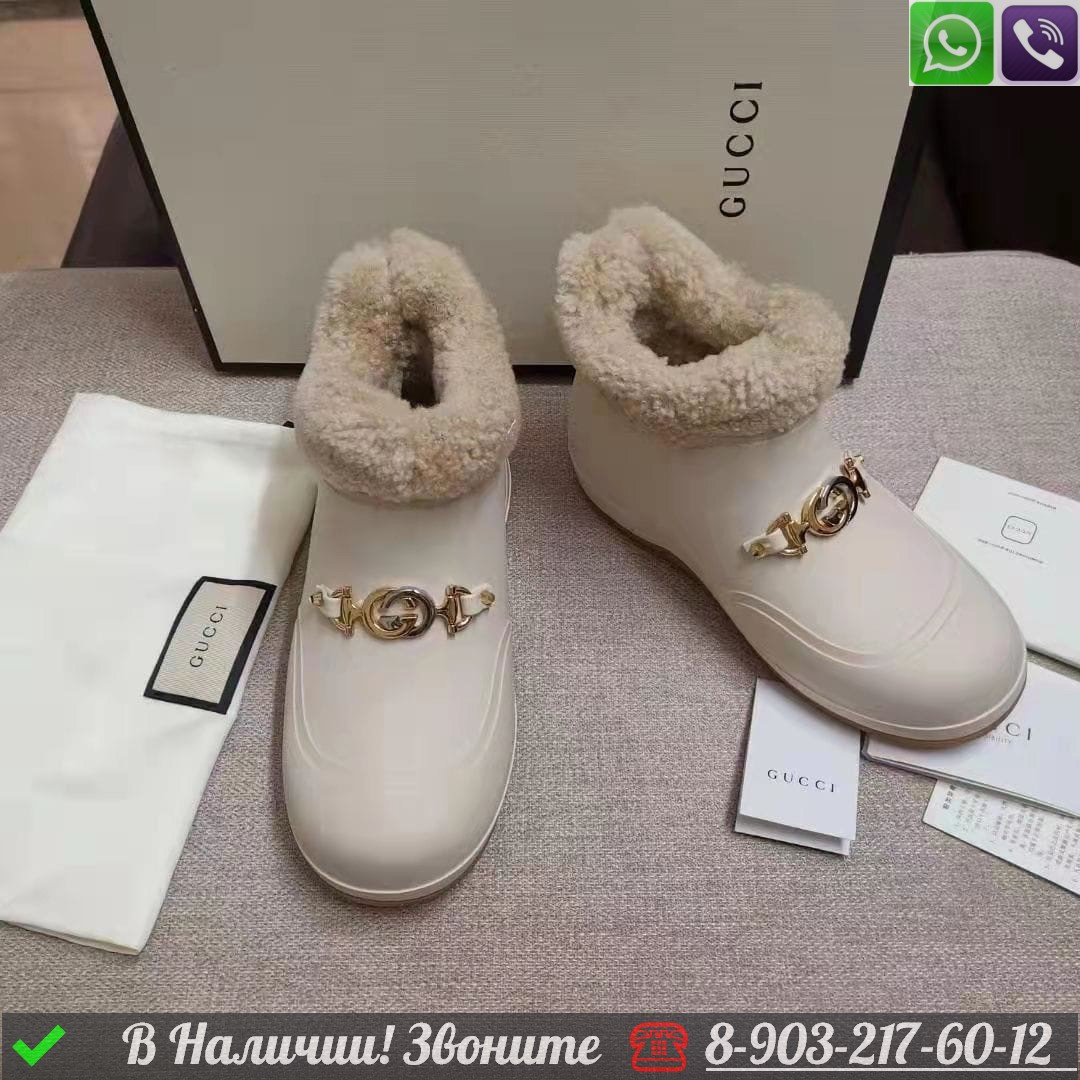 Ботинки Gucci зимние белые - фото 6 - id-p99231620